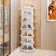 Freestanding 6 Tier 360°Rotating Shoe Rack Tower Revolving Lazy Susan Shoe Organizer Rack Round Spinning Shoe Display