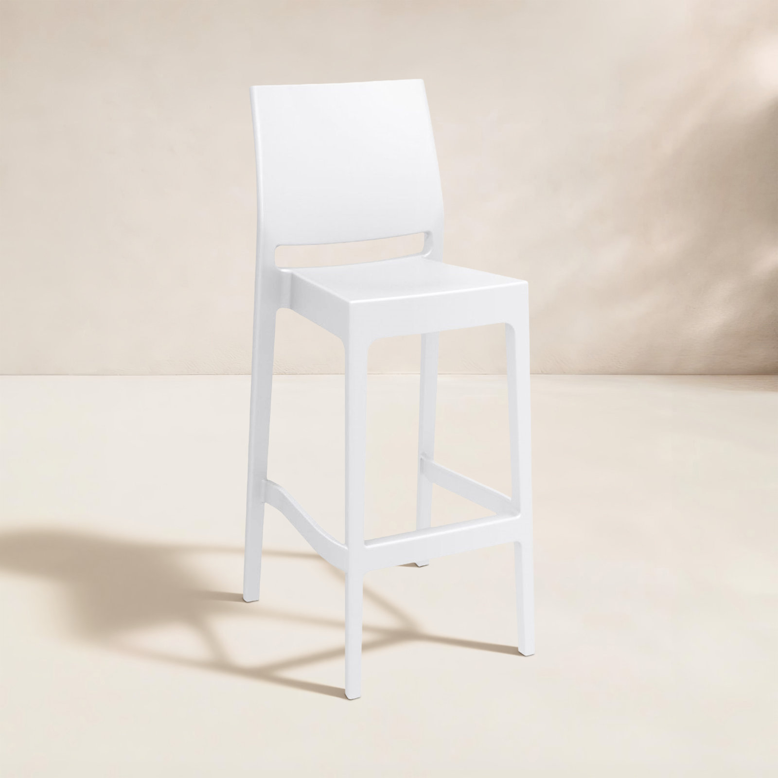 Adrienne Outdoor Bar Stool, White, 29.5"