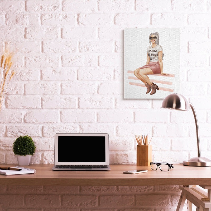Reproduction d’art graphique « be you inspirational Female fashionista » par Ziwei Li-impression, Toile tendue