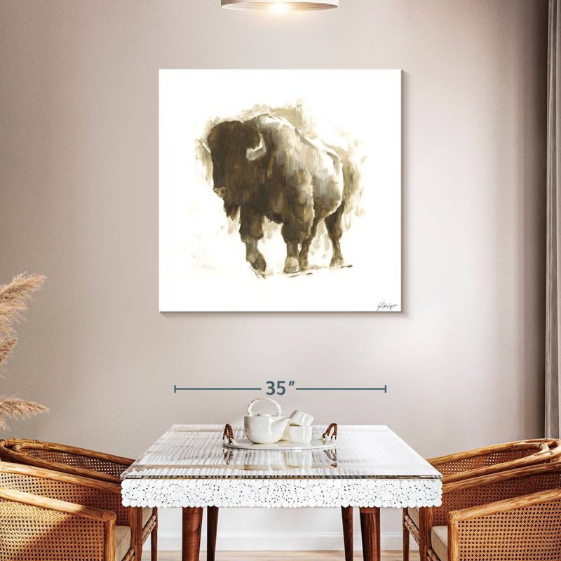 Bison rustique Brampt II, H 39 po x l 39 po