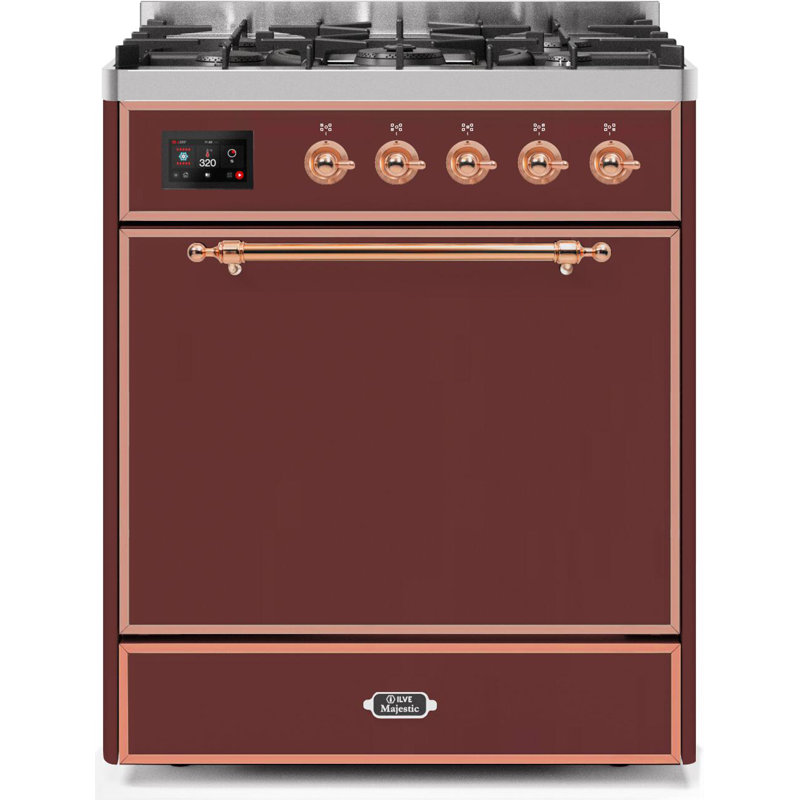 Majestic II 30" 4 cu.ft. Freestanding Dual Fuel with Convection Oven, Glossy Black/Chrome, Liquid Propane