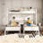 Twin Over Twin & Twin Metal Triple Bunk Bed For 3, Detachable Twin Xl Over Twin & Twin Bunk Bed With Guardrails & Ladder, No Box Spring Needed, Available In Black & White, Space-saving For Shared Bedrooms & Extended Family-1966596417-1966596446
