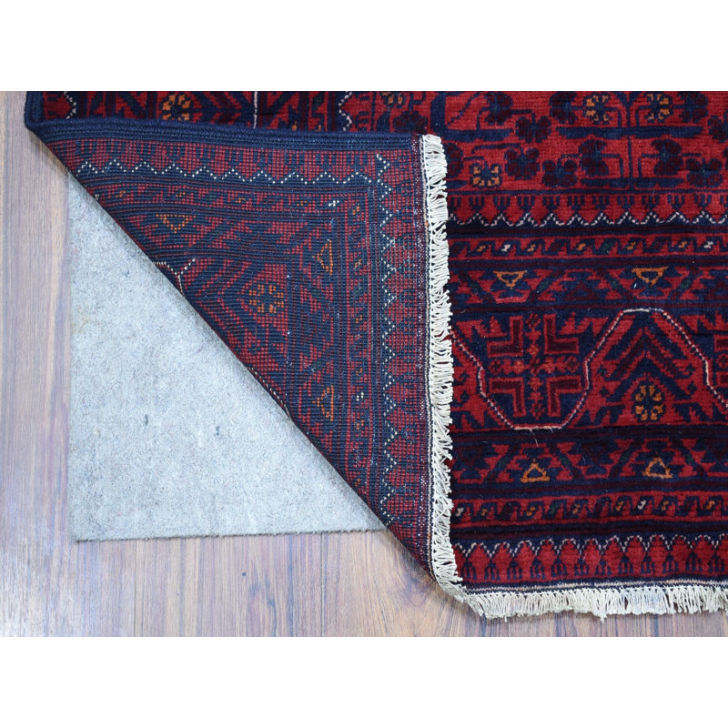 Tapis oriental rouge en laine noué à la main 3 pi 3 po x 5 pi 0 po - MOA10267961
