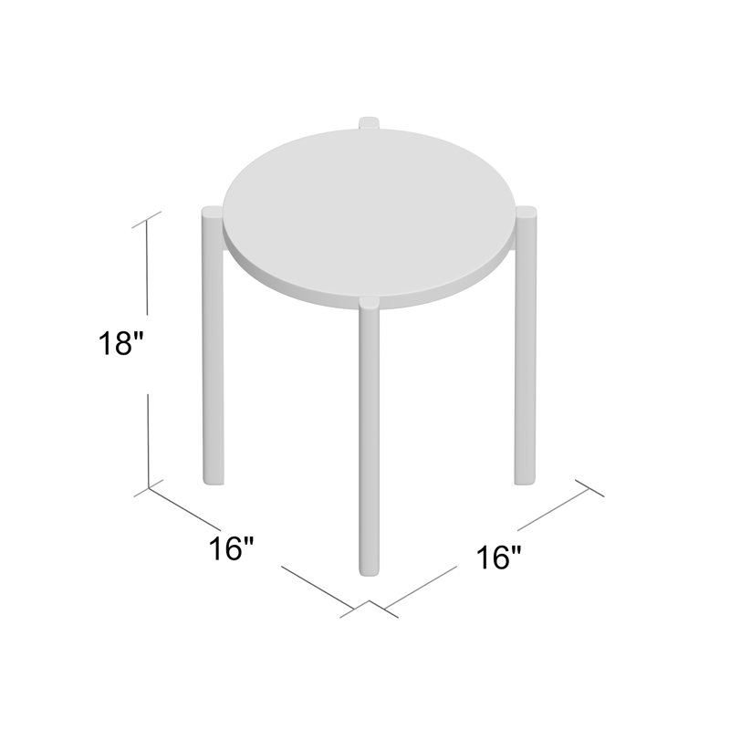 Santino Round-Top End Table, Black