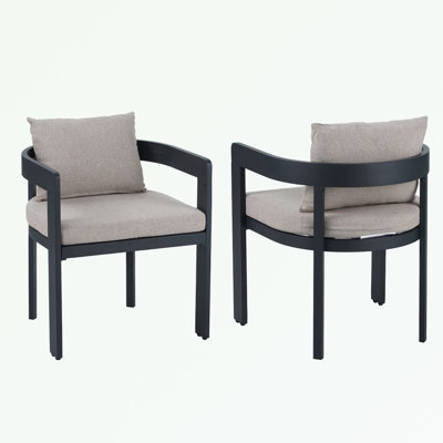 Ensemble de conversation 3 pièces d'extérieur Paito avec 2 chaises et coussin moelleux
