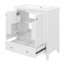 Ensemble de meuble-lavabo 30 po avec lavabo, armoire de salle de bain multifonctionnelle avec portes et tiroir, cadre solide et panneau de fibres à densité moyenne (blanc)-121018172
