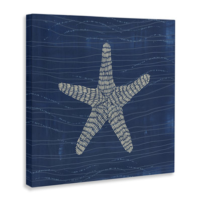 Starfish on Blue Canvas Wall Art by Jetty Home, LLC