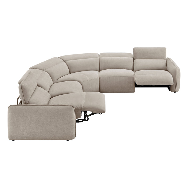 Canapé modulaire inclinable rembourré Bayne, Chenille élite sable