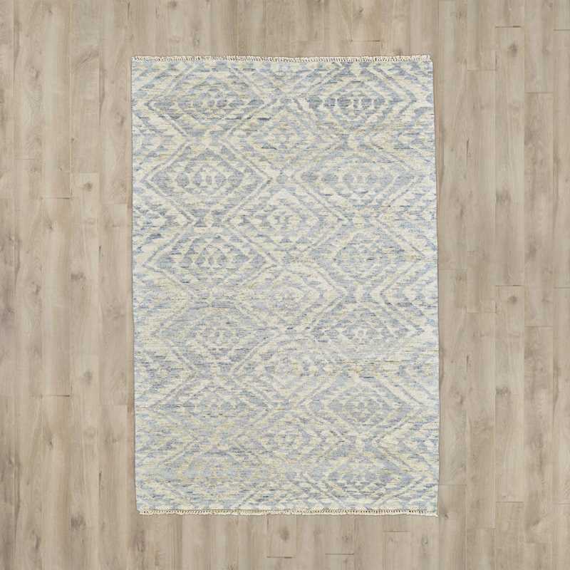 Tapis géométrique en laine noué à la main Adarion, Rectangle 2 pi x 3 pi