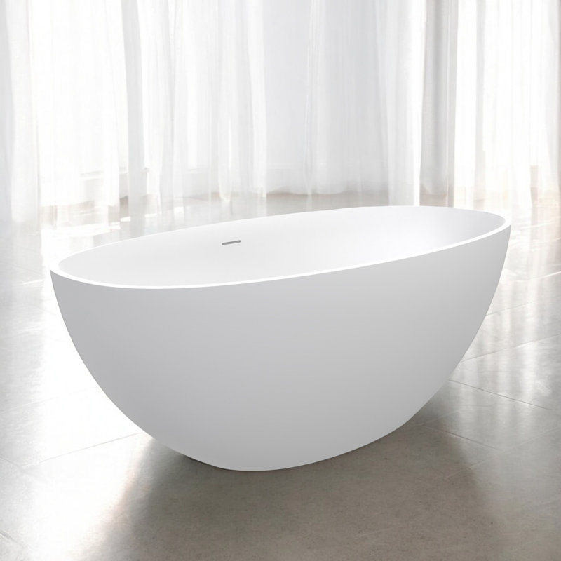61" X 30" Freestanding Soaking Solid Surface Stone Resin Bathtub