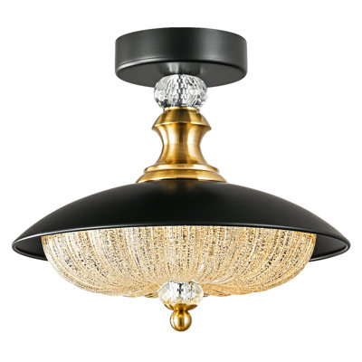 Glass and Crystal Semi Flush Mount