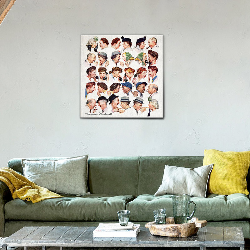 Gossip by Norman Rockwell - No Frame Painting on Canvas