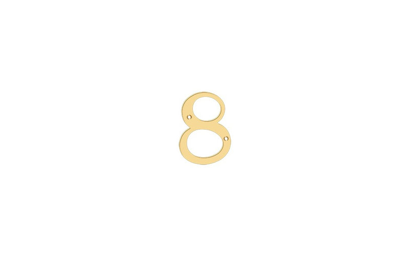 Deltana RN4-8 4" Numbers; Solid Brass; Lifetime Brass Finish, Brass