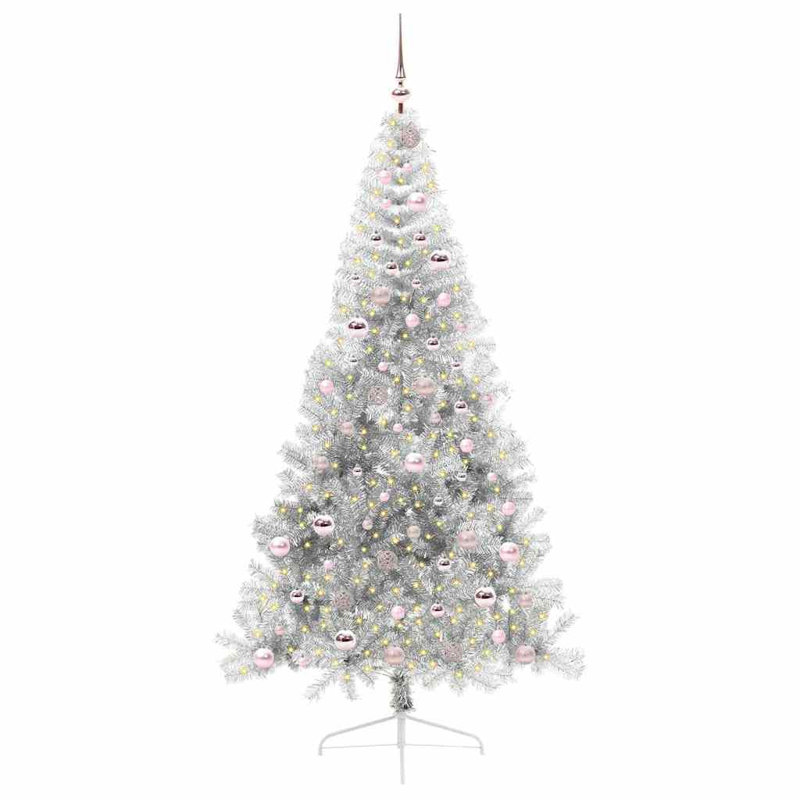  Artificial Pre-lit Christmas Tree PET, 6.89' H, Pink