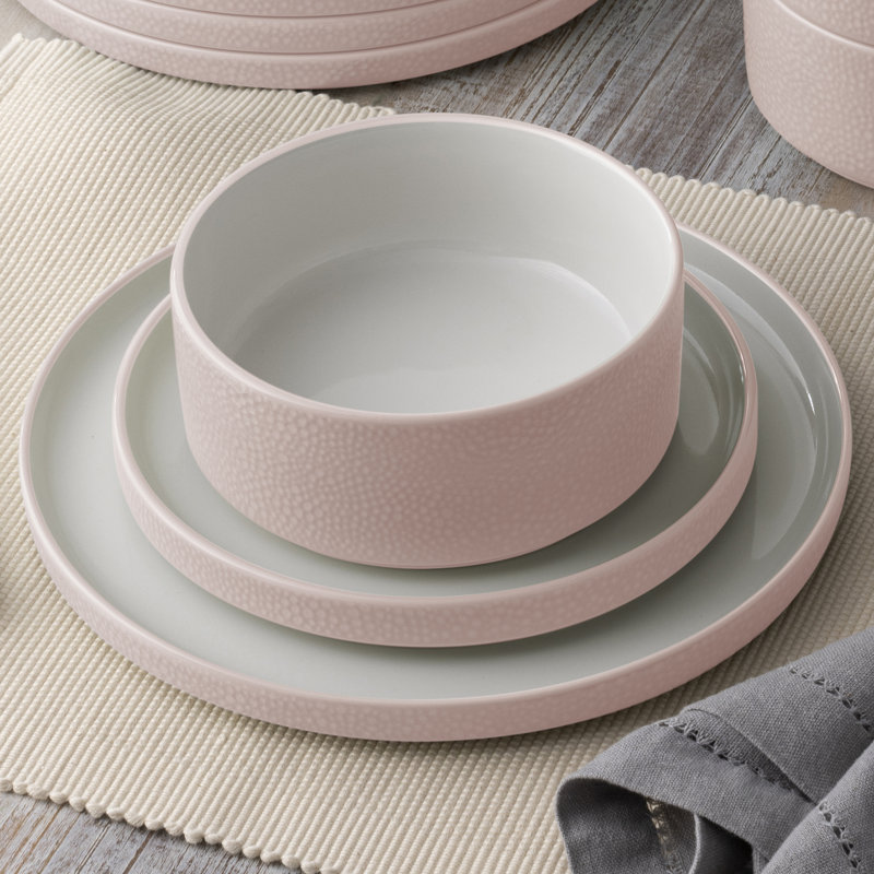Noritake Colortex Stone Stax Dinner Plates, 9-3/4", Blush