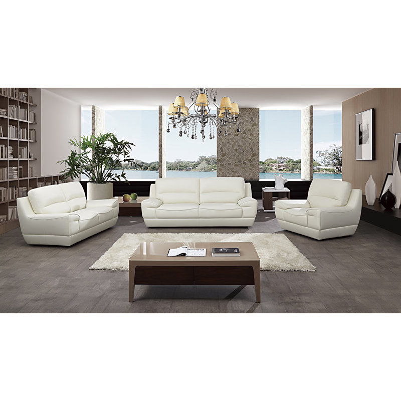 Hofstra Upholstered Club Chair, White Genuine Leather