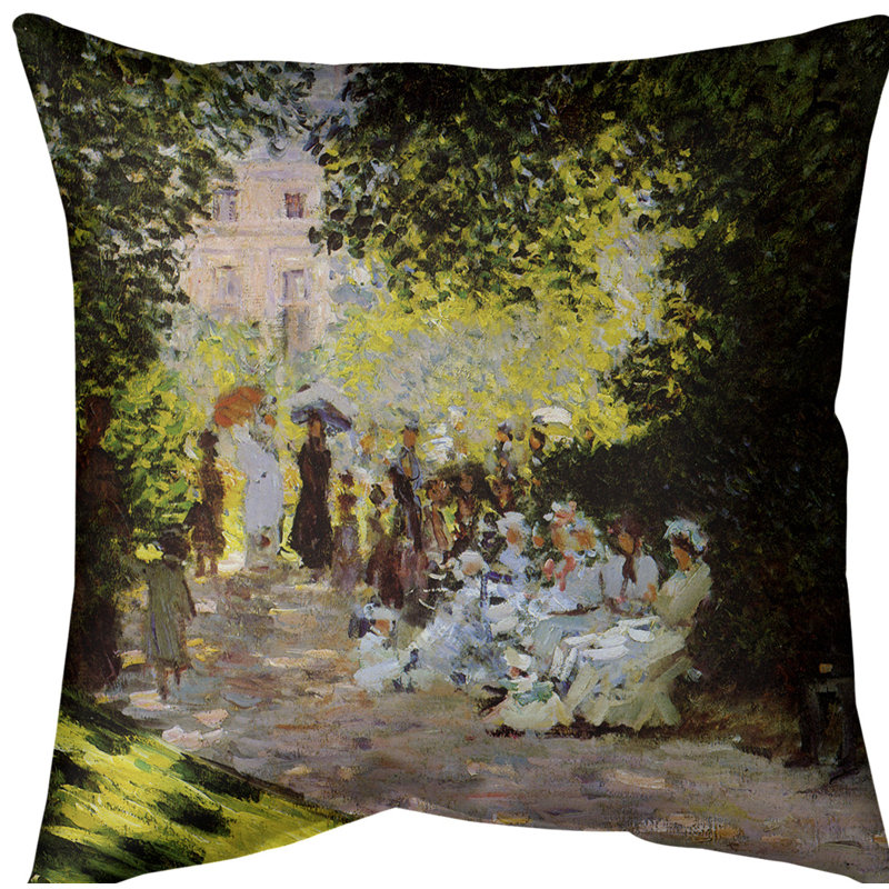 Coussin décoratif claude monet monceau park, 14 po x 14 po, Sergé de coton