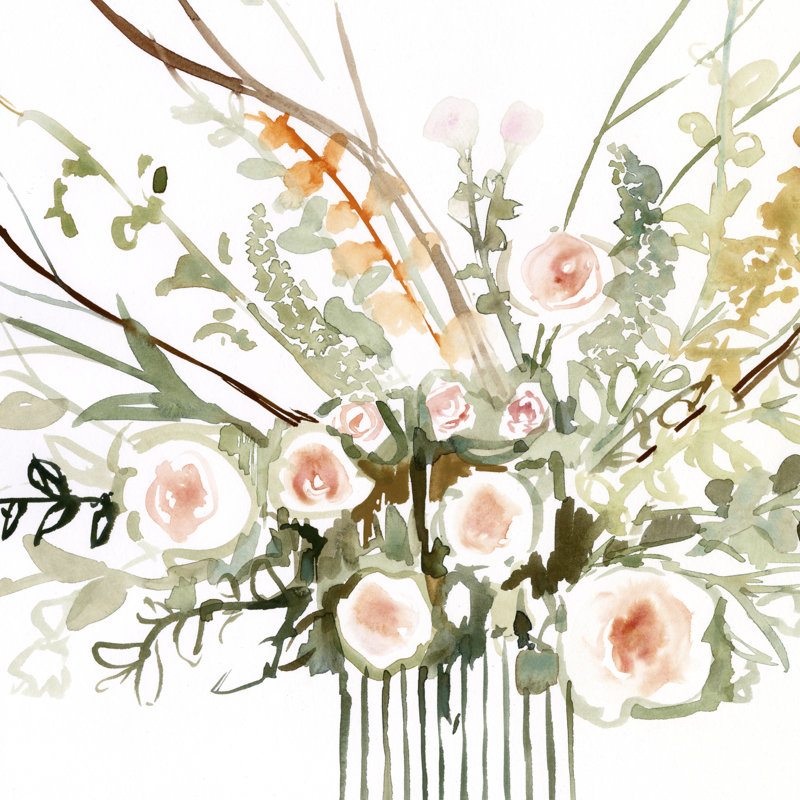 Fleurs fourragères II, H 20 po x l 20 po