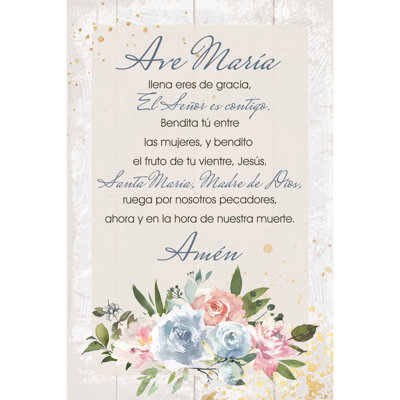 Plaque en bois Ave Maria - 4 po x 6 po