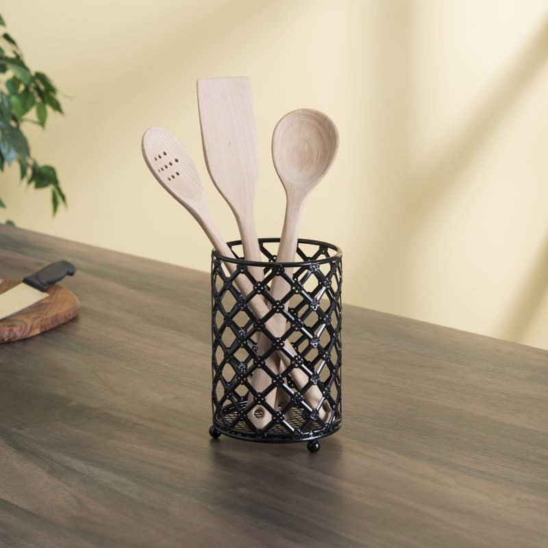 Metal Round Utensil Crock