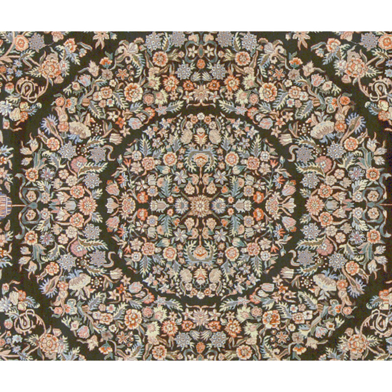 Hand Knotted Wool Area Rug in Black