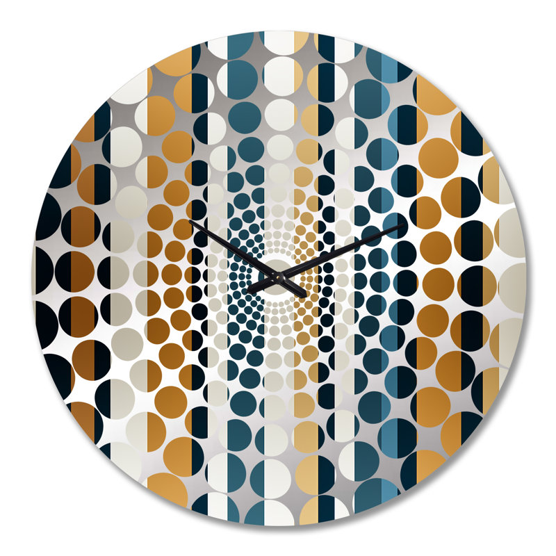 Elegant Gold And White  Striped Pattern - Striped  Wall Clock, Large