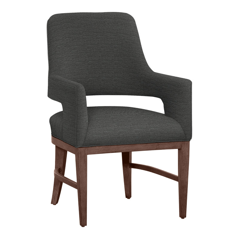 Chaise avec accoudoirs Josie, Perigold Ishi anthracite, Noyer