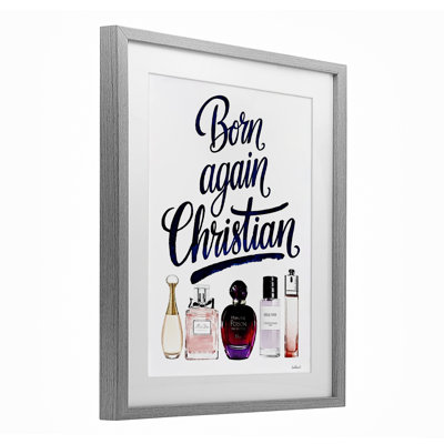 Born Again Christian Skincare Framed Print Under Glass, design by Amanda Greenwood