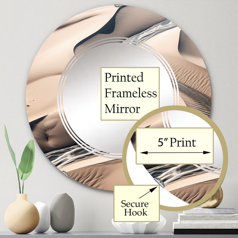 Miroir mural rond Pue, 24 po x 24 po