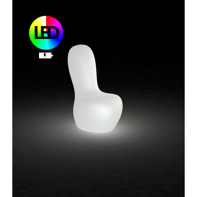 Sabinas Matte Ice White Plug-In LED Outdoor Floor Lamp, 34.75" H x 31.5" W x 19.25" D, Yes, Plug-in
