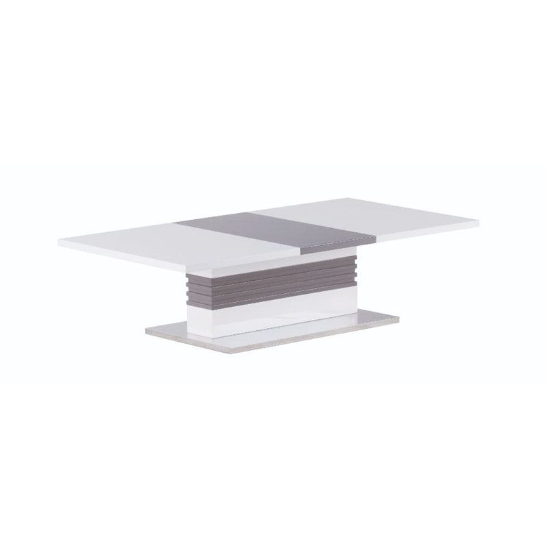 Table basse à piédestal, Blanc / wengé