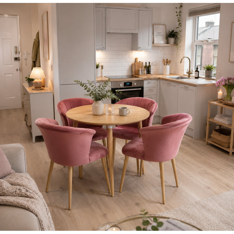 Siyana Upholstered Dining Chair, Pink