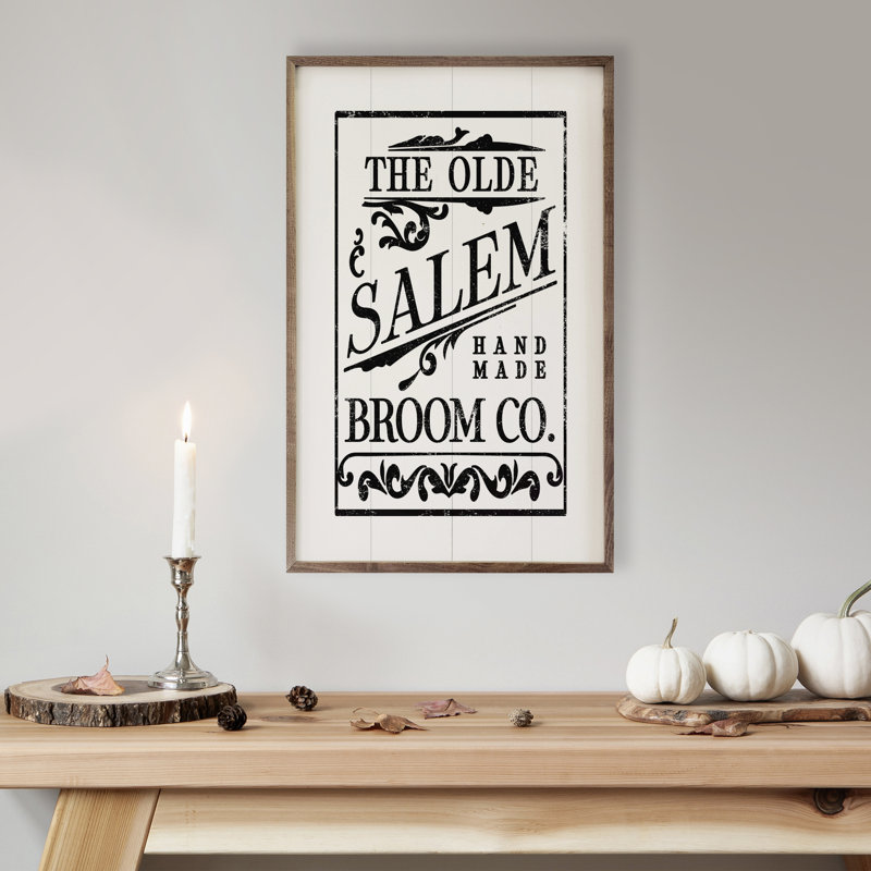 " The Olde Salem Broom Co White ", 36" H x 24" W