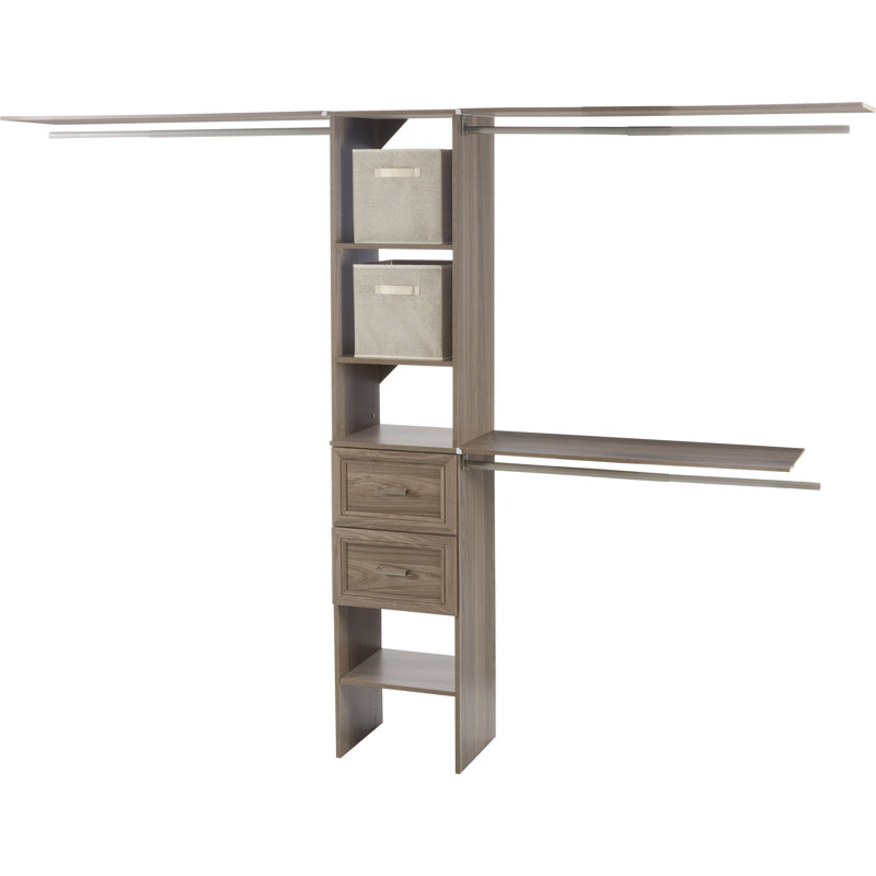 Système d'organisation avec tiroirs l 64,97 po - l 112,97 po SuiteSymphony, Gris naturel