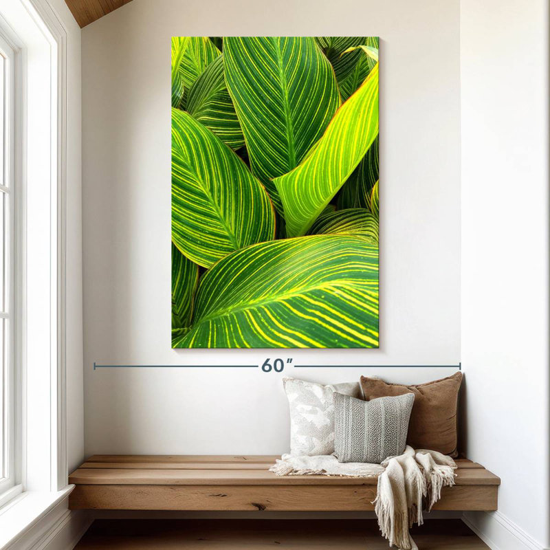 Harnek Striped Green Leaves, 51" H x 34" W