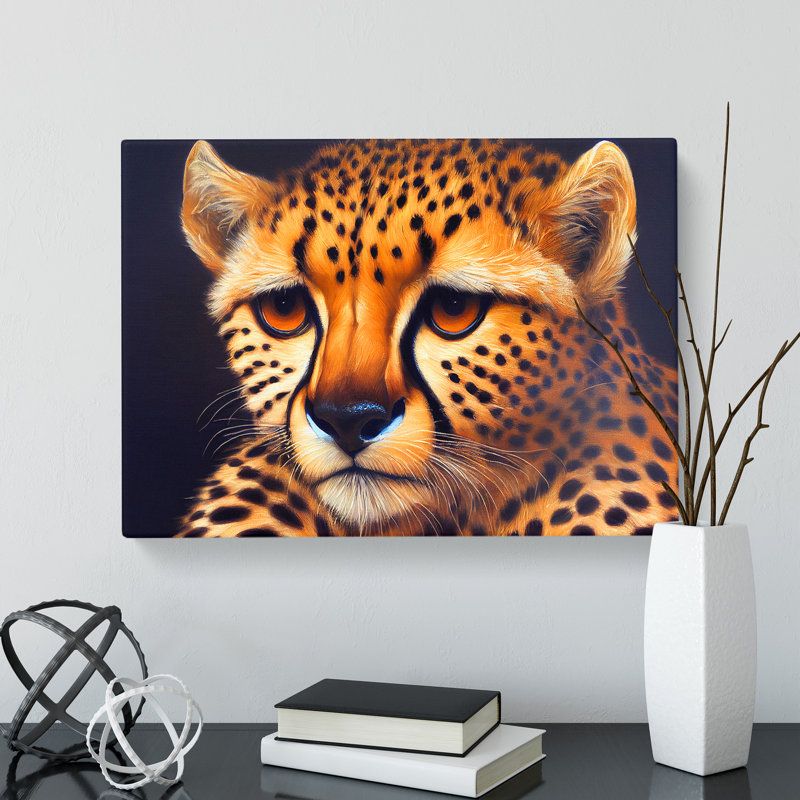 Stunning Cheetah - Wrapped Canvas Print, 35cm H x 50cm W x 3cm D