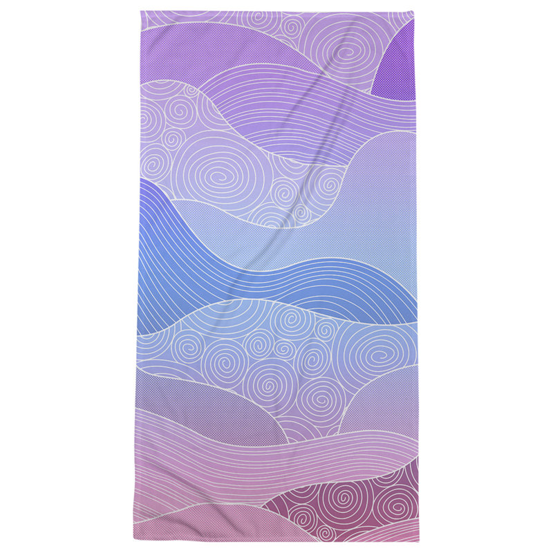 Serviette de plage à vagues dessiné à la main Classic, Dégradé barbe à papa