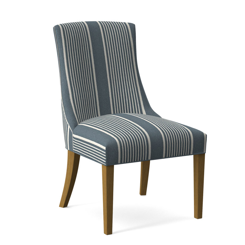 Tuxedo Slipper Dining Chair, Gray Sugar Performance; 0863-84, Honey Finish