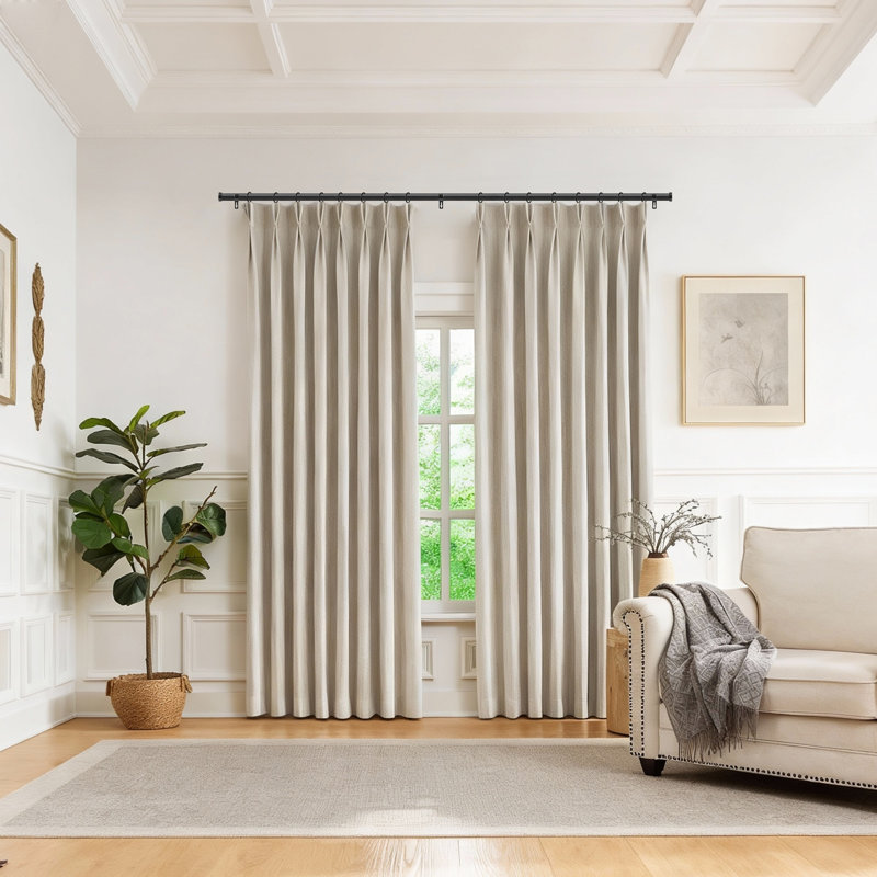 Tringle à rideaux 1 pouce avec embouts en aluminium Keneil, Noir, 36" – 72"