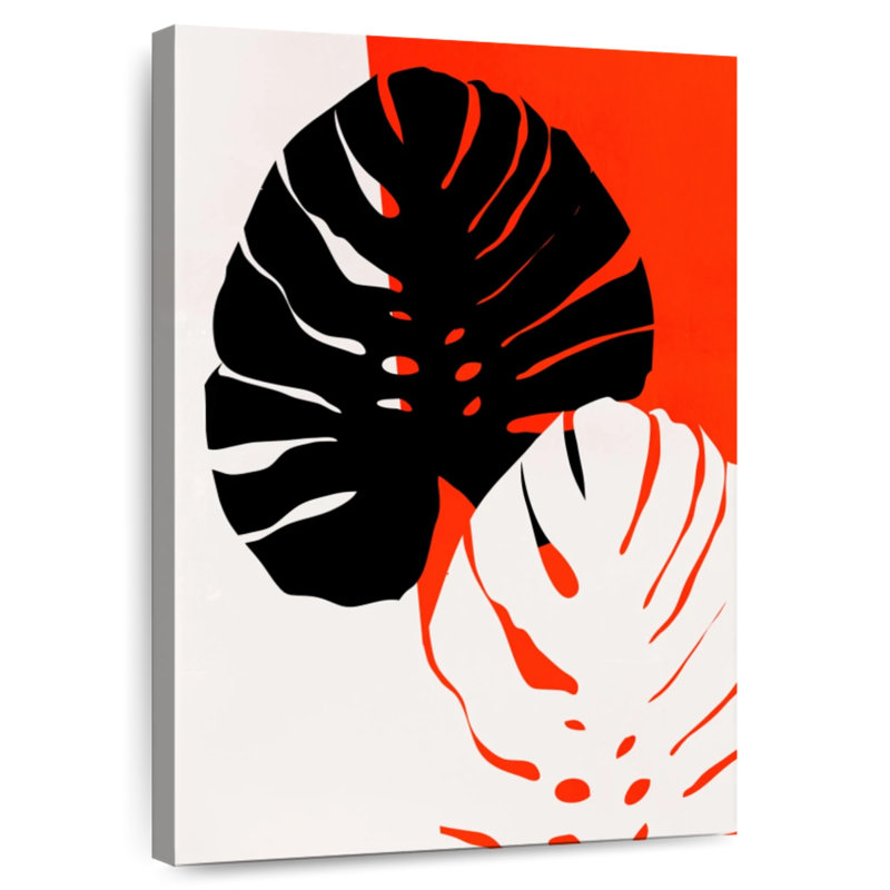 Harnek Monstera Leafs - noir, H 30 po x l 20 po