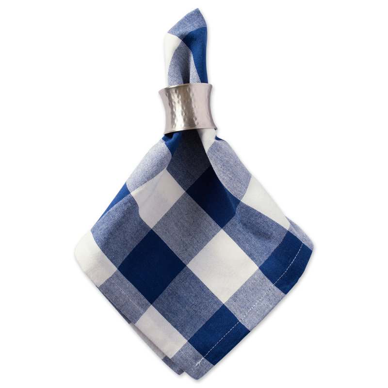 Mya-Rose Cotton Plaid Square Napkin, Navy