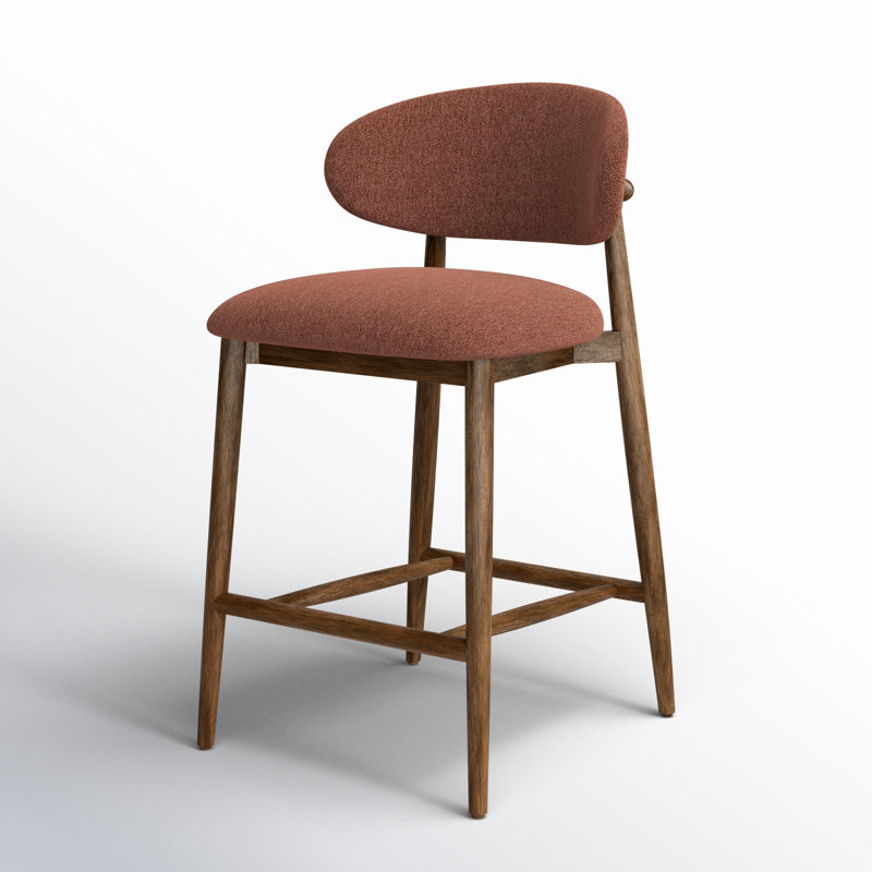 Deloris 26.5" Counter Stool, Rust Performance Chenille