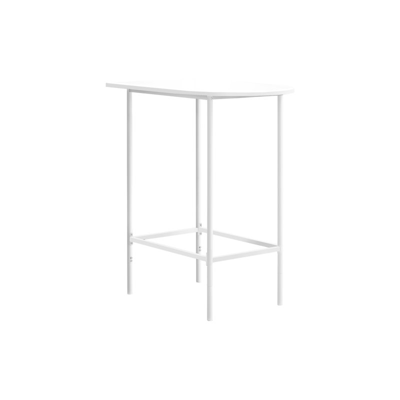 36-Inch Rectangular Pub Table with White MDF Top and Metal Legs