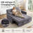 55" Convertible Sofa Bed with USB Ports & Adjustable Backrest,Floding Pull Out Couch-869537790
