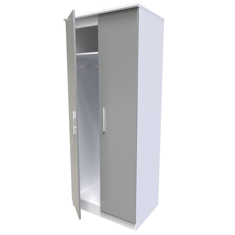 Bhaga Manufactured Wood Wardrobe, Dusk Grey/White