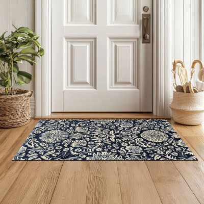 Tapis bleu lavable Cornflower