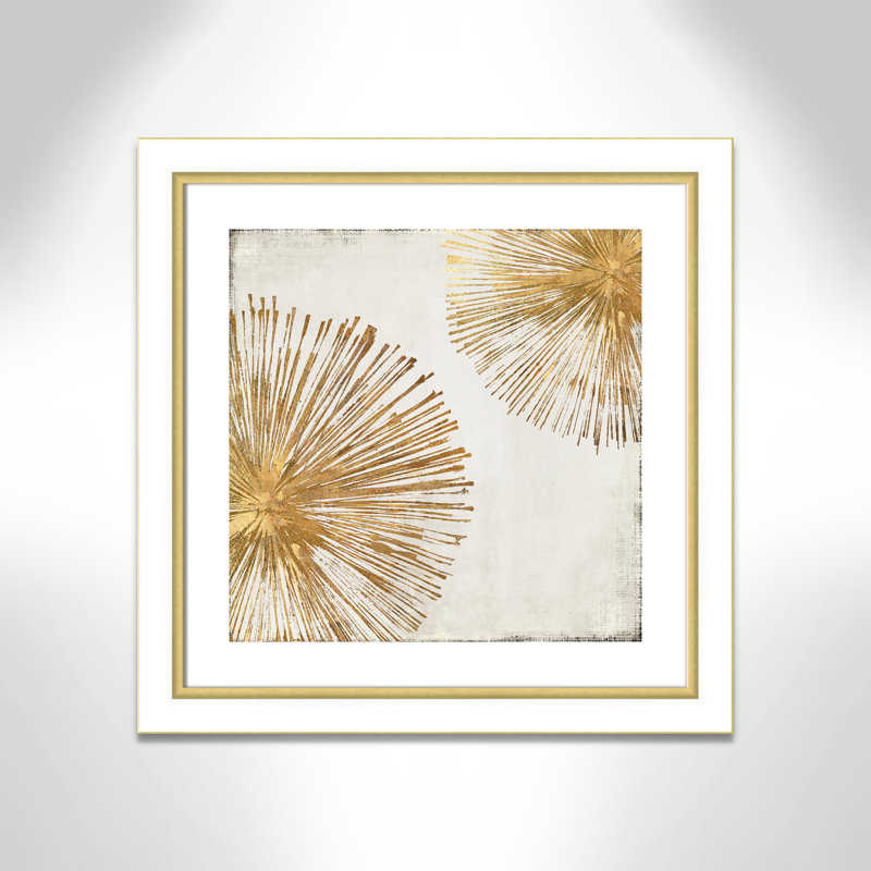 Impression sur cadre photo Gold Star I, H 25,75 po x l 25,75 po x P 1,125 po, Blanc et doré