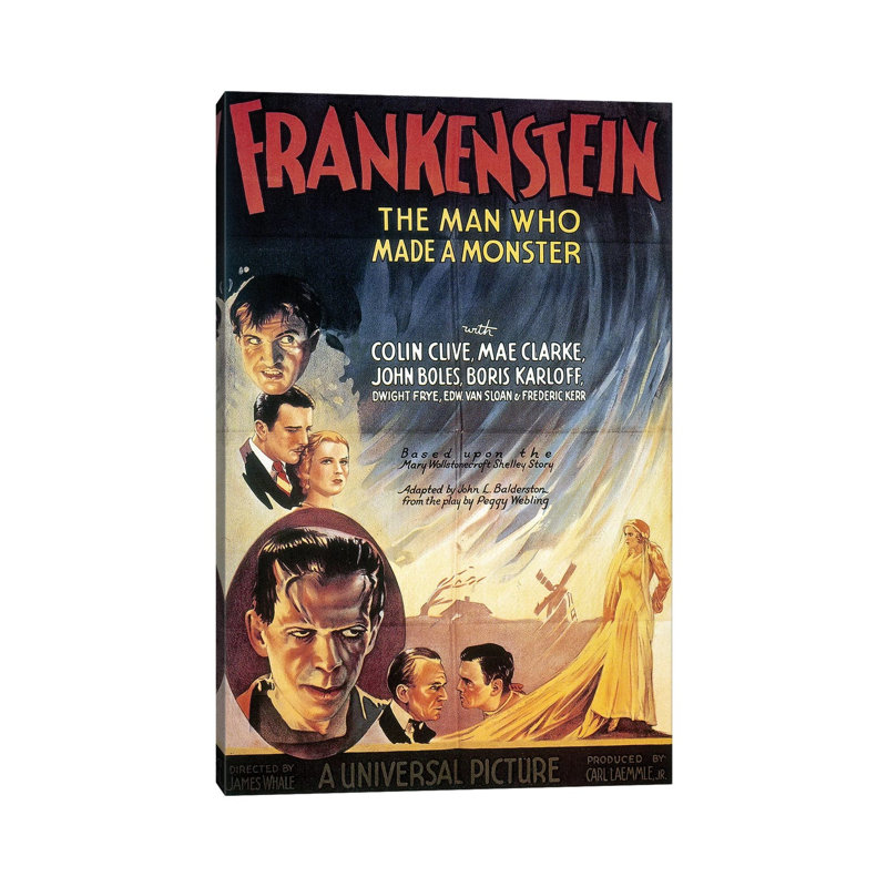 Film: Frankenstein, 1931 - Wrapped Canvas Print, 20.32 cm H x 30.48 cm W