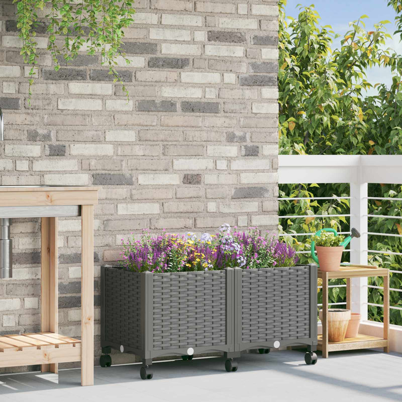 Elevated Planter, 48cm H x 80cm W x 40cm D, Light Grey