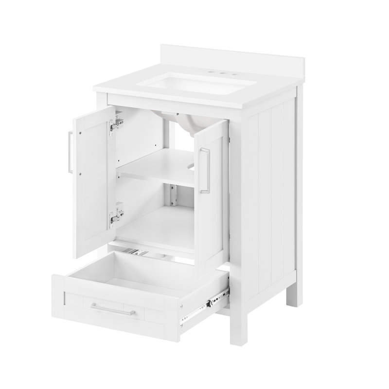 Ensemble de meuble-lavabo simple 24,02 po Shanarra, Blanc